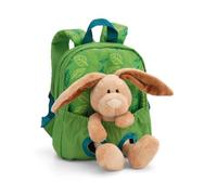 Kinderrucksack NICI "Travel Friends, Rucksack mit Plüsch Hase, 25 cm", Kinder, Gr. B/H/T: 21cm x 26cm x 13cm, grün, Polyester, Rucksäcke (13033049-0) grün