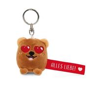 NICI Schlüsselanhänger Bär „Alles Liebe“ 5cm-braun-Treuer-Begleiter für Rucksack oder Tasche, Schlüsselhalter für klein und Groß | 62041