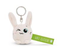 NICI Schlüsselanhänger Hase Viel Glück 5cm-weiß-Treuer-Begleiter für Rucksack oder Tasche, Schlüsselhalter für klein und Groß | 62049