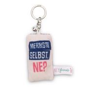 NICI Schlüsselanhänger Mini Plüschkissen Merkste selbst ne 8cm mit Glöckchen-bunt-Treuer-Begleiter für Rucksack oder Tasche, Schlüsselhalter für klein und Groß | 62106