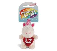 NICI Anhänger Einhorn Theodor I love you, 8 cm, Weiß/Pink