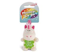 NICI 42726, 8 cm Animal Anhänger Einhorn Theodor Viel Glück, weiß/pink