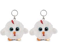 NICI Glubschis: Das Original - Glubschis Schlüsselanhänger Henne Henlou 9 cm - Huhn Kuscheltieranhänger mit Schlüsselring für Schlüsselband, Schlüsselbund & Schlüsselhalter - Taschenanhänger