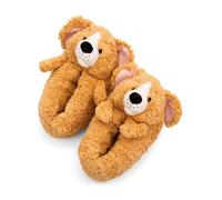 NICI Hausschuhe Hund braun 36-39 (M) - braun - Warme NICI Kuscheltier Hausschuhe für Jungen, Mädchen & Erwachsene, Tier-Schuhe mit Anti-Rutsch Sohle, Slippers - 62169