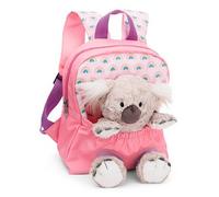 NICI Kinderrucksack rosa 2 in 1 mit Kuscheltier Koala 25cm - Kindergartenrucksack Mädchen & Jungen - Weicher Rückenbereich & verstellbare Gurte - 49841