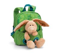 Kinderrucksack NICI "Travel Friends, Rucksack mit Plüsch Hase, 25 cm", Kinder, Gr. B/H/T: 21cm x 26cm x 13cm, grün, Polyester, Rucksäcke (13033049-0) grün