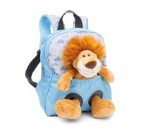 NICI Rucksack Lion Backpack 21×26 cm mit Kuscheltier 25 cm Blau