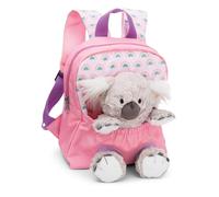 NICI Kinderrucksack rosa 2 in 1 mit Kuscheltier Koala 25cm - Kindergartenrucksack Mädchen & Jungen - Weicher Rückenbereich & verstellbare Gurte - 49841