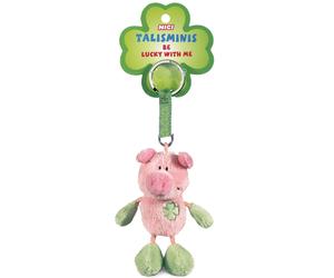 Nici - Nici Schwein Beanbag Schlüsselanhänger Talisminis 7cm, rosa-grün