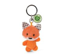 NICI 47534 Schlüsselanhänger Fuchs Plüsch 7cm Kleeblatt-Symbol, Orange/Weiß