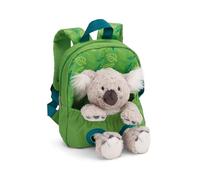 Rucksack mit Plüschtier 21x26cm Koala 25cm - grün - Abnehmbarer Pluschspielzeug Weich Flauschig, Kindergartenrucksack mit Kuscheltier für Jungen und Mädchen | 61744