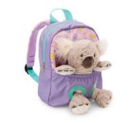 NICI Rucksack mit Plüschtier 21x26cm Koala 25cm - lila - Abnehmbarer Pluschspielzeug Weich Flauschig- Kindergartenrucksack mit Kuscheltier für 2-5 Jährige Jungen und Mädchen - 63039