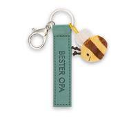 NICI Schlüsselanhänger Bester Opa Kunstlederband 10cm mit Biene-grün-Treuer-Begleiter für Rucksack oder Tasche, Schlüsselhalter für klein und Groß | 62002