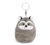 NICI Schlüsselanhänger Chill Waschbär 8cm-grau-Plüsch-Begleiter für Rucksack oder Tasche, Kuschel-Anhänger mit Metallring für Schlüsselbund & Schlüsselhalter | 61759