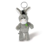 NICI Schlüsselanhänger Esel 47868 – mit gesticktem Kleeblatt, 10 cm, Grau