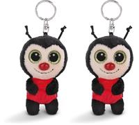 NICI Schlüsselanhänger GLUBSCHIS Marienkäfer Lily May 9cm - schwarz - Treuer-Plüschbegleiter für Rucksack oder Tasche, Schlüsselhalter für klein und Groß | 62590 (Packung mit 2)