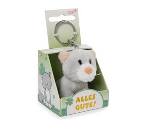 Nici - Schlüsselanhänger Katze Alles Gute! in Geschenkverpackung grau