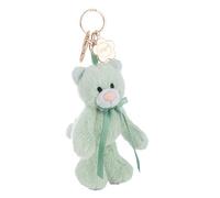 Schlüsselanhänger Katze Felli Mint 13cm mit Karabiner - grün - Treuer-Plüschbegleiter für Rucksack oder Tasche, Schlüsselhalter für Klein und Groß | 62948