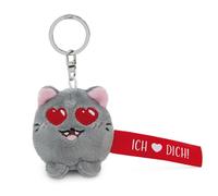 NICI Schlüsselanhänger Katze Ich Herz Dich 5cm-grau-Treuer-Begleiter für Rucksack oder Tasche, Schlüsselhalter für klein und Groß | 62063