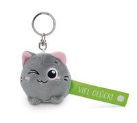 NICI Schlüsselanhänger Katze Viel Glück 5cm-grau-Treuer-Begleiter für Rucksack oder Tasche, Schlüsselhalter für klein und Groß | 62060
