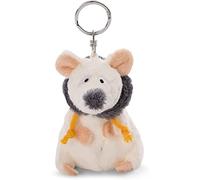 NICI 47289 Schlüsselanhänger 10cm - Maus Kuscheltieranhänger mit Schlüsselring für Schlüsselband, Schlüsselbund, Schlüsselhalter & Schlüsselkette - Taschenanhänger Winterkollektion, beige/grau, 10 cm