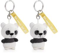 NICI Schlüsselanhänger Panda Bin immer bei dir 5cm weiß - Plüsch-Begleiter Kuscheltieranhänger mit Schlüsselring für Schlüsselband, Schlüsselbund & Schlüsselhalter (Packung mit 2)