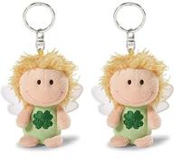 NICI Schlüsselanhänger Schutzengel „Ich bring dir Glück“, Glücksbringer Engel mit Kleeblatt für Schlüsselband, Schlüsselbund & Schlüsselkette I 34553, 7 cm (Packung mit 2)