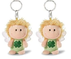 NICI Schlüsselanhänger Schutzengel „Ich bring dir Glück“, Glücksbringer Engel mit Kleeblatt für Schlüsselband, Schlüsselbund & Schlüsselkette I 34553, 7 cm (Packung mit 2)