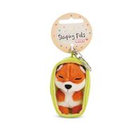 NICI Schlüsselanhänger Sleeping Pets Fuchs 8cm in Körbchen - orange - Treuer-Begleiter für Rucksack oder Tasche, Schlüsselhalter für klein und Groß | 61601