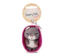 NICI Schlüsselanhänger Sleeping Pets Katze grau 8cm