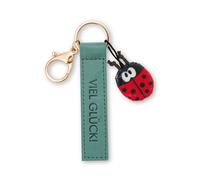 NICI Schlüsselanhänger Viel Glück Kunstlederband 10cm mit Marienkäfer-grün-Treuer-Begleiter für Rucksack oder Tasche, Schlüsselhalter für klein und Groß | 62025