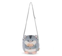 NICI Schultertasche mymochi Hamster Shai 16x17cm - grau - Modische Kawaii-Umhängetasche im niedlichen Plüsch-Design, süße Plüsch-Crossbody Bag - 61819