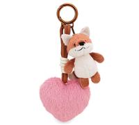 NICI Taschanhänger Love Fuchs Miro 8cm mit Karabiner - Niedlicher Taschenanhänger aus kuschelig weichem Plüsch - Geschenk & Glücksbringer für Kinder & Erwachsene | 63367