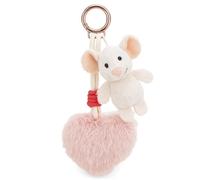 NICI Taschanhänger Love Maus Mira 8cm mit Karabiner - Niedlicher Taschenanhänger aus kuschelig weichem Plüsch - Geschenk & Glücksbringer für Kinder & Erwachsene | 63368