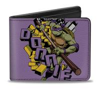 Nickelodeon Geldbörse Bifold Teenage Mutant Ninja Turtles Donnie Action Pose Lila Veganes Leder, 4.0" x 3.5", Casual