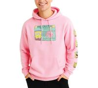 Nickelodeon Men?s Spongebob Squarepants Fleece Hoodie ? Retro 90s Spongebob, Patrick Star, Size Medium, Spongebob Pink