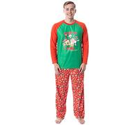 Nickelodeon Mens' Spongebob Squarepants Krabby Christmas Pajama Set (XXX-Large) Red