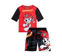 Nickelodeon Paw Patrol Jungen Rashguard-Set - 2-teiliges Chase Marshall TMNT LSF 50 Schwimmshirt und Badehose für Kleinkinder und große Kinder, Marshallrot/Schwarz, 2 Jahre