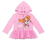 Nickelodeon Paw Patrol Skye Cosplay Zip Up Hoodie mit Tüll Rüschen und Ohren, Rosa, 4 Jahre
