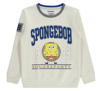 Nickelodeon SpongeBob Schwammkopf Jungen Sweatshirt mit Rundhalsausschnitt - Spongebob, Patrick, Mr Krabs Chenille Patch Pullover Sweatshirt, Helle Birke, 6-7