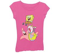 Nickelodeon Spongebob Squarepants, Patrick & Gary Mädchen-T-Shirt, kurzärmelig, Himbeere, 7-8