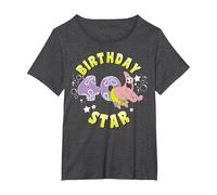 Nickelodeon Spongebob Squarepants Patrick Star 40th Birthday T-Shirt, Damen Große Größen, Anthrazit Meliert, 2X