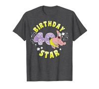 Nickelodeon Spongebob Squarepants Patrick Star 40th Birthday T-Shirt, Herren, Anthrazit Meliert, 5XL