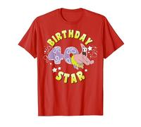 Nickelodeon Spongebob Squarepants Patrick Star 40th Birthday T-Shirt, Herren, Rot, XXL