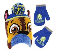 Nickelodeon Wintermütze und Fäustlinge für Jungen, Paw Patrol Chase Marshall, für Kleinkinder von 2-4 Jahren, Blau mit Fleece, 2-4 Jahre