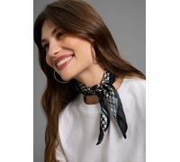 Nickituch LAURA SCOTT, Damen, schwarz (hellbraun, schwarz), Satin, Polyester, Hahnentrittmuster, bedruckt, gemustert, Modetücher, mit modischem Hahnentritt-Allover-Druck - NEW (99259724-0) hellbraun,