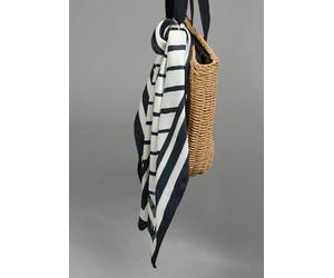 Nickituch LAURA SCOTT, Damen, weiß, schwarz, Satin, Polyester, bedruckt, gemustert, gestreift, Modetücher, mit modischem Streifen-Allover-Druck - NEW (69375657-0) weiß, schwarz