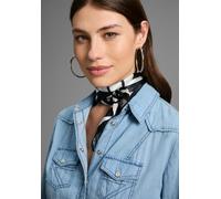 Nickituch LAURA SCOTT, Damen, weiß, schwarz, Satin, Polyester, bedruckt, gemustert, gestreift, Modetücher, mit modischem Streifen-Allover-Druck - NEW (69375657-0) weiß, schwarz