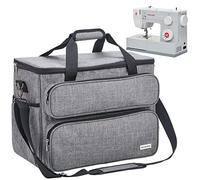 NICOGENA Nähmaschinen-Tragetasche, Universal-Reisetasche mit Schultergurt für Singer, Brother, Janome und Zubehör, Grau