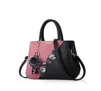 NICOLE & DORIS 2024 Mode Handtaschen für Frauen Umhängetasche Damen Tragetaschen Shopper Elegant Schultertasche PU Leder Tasche Rosa b